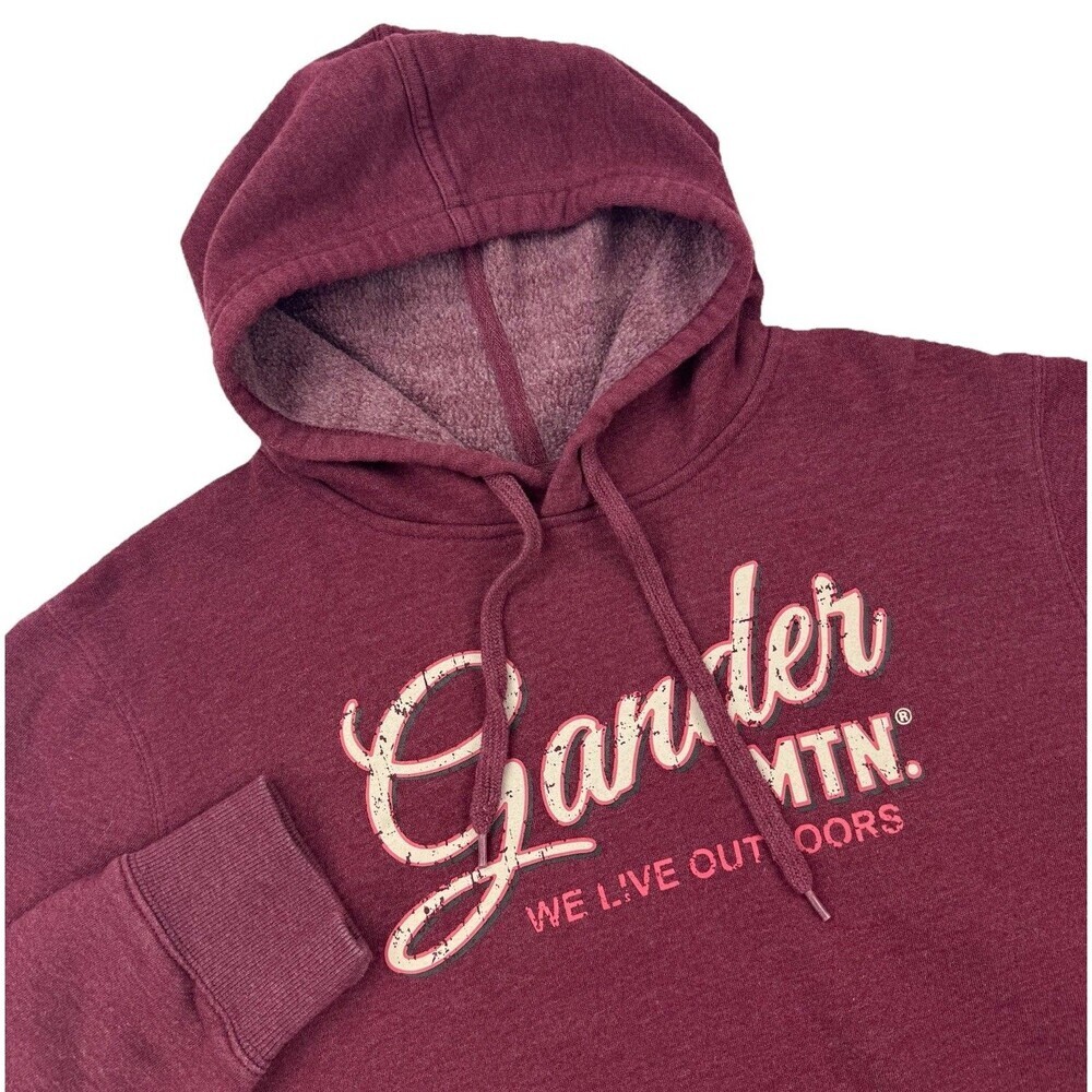 Gander Mountain Hoodie Womens L Maroon Graphic Outdoors Pullover Sweatshirt